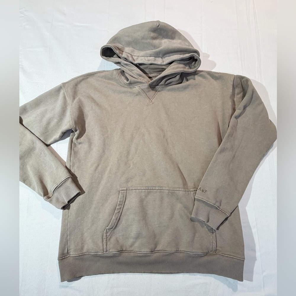 Abercrombie Kids Essentials Hoodie Sz 15/16 Taupe Streetwear Basic Cozy